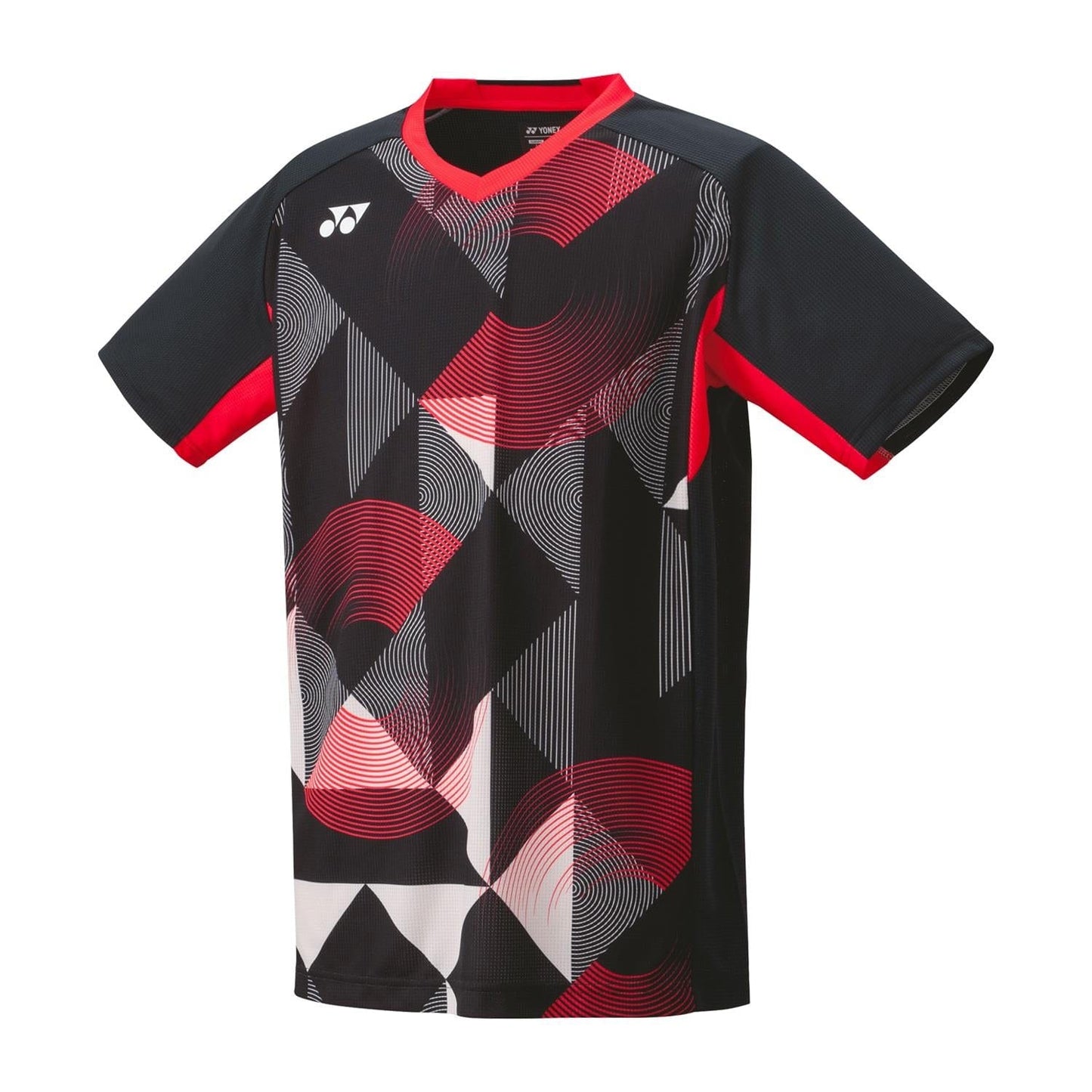 The Yonex 10576 Crew Neck Men's Padel T-Shirt in black incorporates VeryCool Dry technology to keep you comfortable during intense activities.