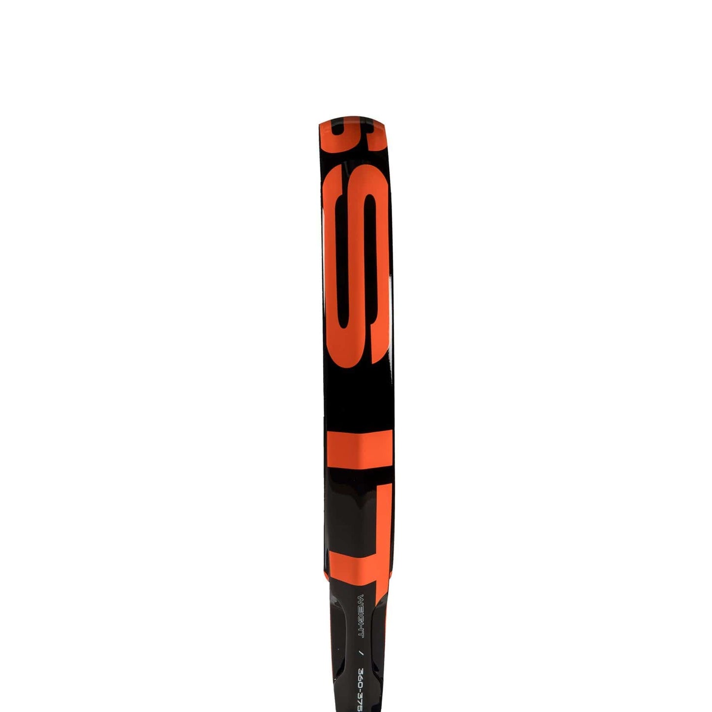 A close-up side view of the adidas Cross It Team 3.4 Padel Racket, featuring a striking black frame with bold branding, showcases its advanced design for power and control.