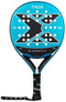 The NOX X-Zero Blue Padel Racket by NOX features a striking blue and black design, large X graphic in the center, and a black grip with wrist strap—ideal for beginners seeking greater control on the court.