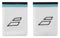 Introducing the Babolat Terry Jumbo Padel Wristband in White and Estate Blue, expertly combining comfort with an absorbent design. These wristbands feature black and turquoise stripes at the top, accented by a central black geometric logo. Enjoy their soft and plush texture for optimal comfort during any activity.