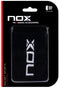 The NOX Padel Wristband - Black / White features a white embroidered logo and Balance Fresh tech for wrist protection. Packaged on black and red "NOX Pro Series Accessories" backing, labeled as World Padel Tour Official Accessories.