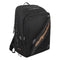 The Bullpadel Vertex 25 Padel Backpack in black features gold lettering, multiple zippered compartments, and padded shoulder straps. This backpack highlights the Bullpadel brand and model, making it a must-have for dedicated players.