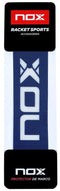The NOX Protector Padel Racket Protection Strip - Blue features a blue band with the white NOX logo, black NOX and "Protector de Marco" labels, and a durable strip with reliable 3M adhesive.