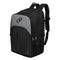 The Bullpadel BPM26007 Vertex Padel Backpack in black features multiple zippered compartments, mesh side pockets, padded shoulder straps, and a front logo—perfect as a stylish padel racket bag inspired by Bea González.