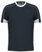 The HEAD Play Tech Men's Padel T-Shirt in Navy delivers sporty flair with its dark short sleeves, white collar accents, and subtle stitching. It features a round neckline and Moisture Transfer Microfiber technology for ultimate comfort during play.