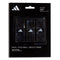 The adidas Padel Overgrips (3 Pack) - Black come in a black pack with clear plastic showing the grips, white adidas logo, and micro-perforations for comfort and performance in padel, pickleball, or beach tennis.
