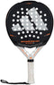 The adidas Metalbone Team Light 2026 Padel Racket features a black design with white perforations, a large adidas logo, orange accents, and a white grip—perfect for advanced players seeking top performance and modern style.