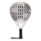 The adidas Match Light 3.3 Padel Racket is a lightweight white racket with black and red geometric details, center round holes, and black grip tape—ideal for beginners seeking easy handling on the court.