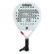The Karakal FF 365 Padel Racket features a white design with a bold "FF" logo, circular holes for enhanced spin and control, the Karakal brand name at the top, a black grip, and wrist strap—perfect for intermediate players.