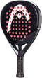 The HEAD Coello Team 2025 Padel Racket features a black and red design, large logo, multiple circular holes, and “Coello Team” branding. Enhanced with HEAD’s Auxetic 2.0 technology for outstanding performance.