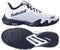 Babolat Jet Viva Men's Padel Shoes in white/black are ideal for intermediate players. The upper displays the Babolat logo, and the durable sole has a unique tread pattern with the Michelin logo for excellent grip on court surfaces.