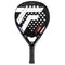 The Tecnifibre Curva Power Padel Racket features a bold "T" design, 18K carbon face, and perforated black surface with white, red, and blue accents. "CurvA Power" and "Tecnifibre" appear on the front.