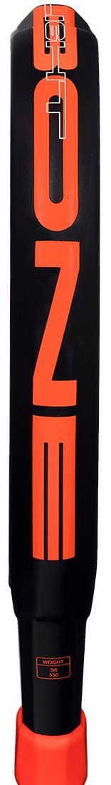 A lightweight black ADIDAS Metalbone Superlight 2026 padel racket by adidas features bold orange "ZONE" lettering on the front and an orange grip, combining sleek design with top performance.