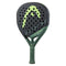 The HEAD Extreme Pro 2023 Padel Racket by HEAD features a black and green design, "EXTREME" branding, green grip tape, and multiple holes for aerodynamics—engineered to deliver extreme power on the court.