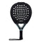 The ADIDAS Metalbone Carbon CTRL 3.3 Padel Racket in black by adidas boasts a teardrop shape with a 6K Carbon pattern, white circular holes, and a black handle with a wrist strap—ideal for players seeking precision and strength on the court.