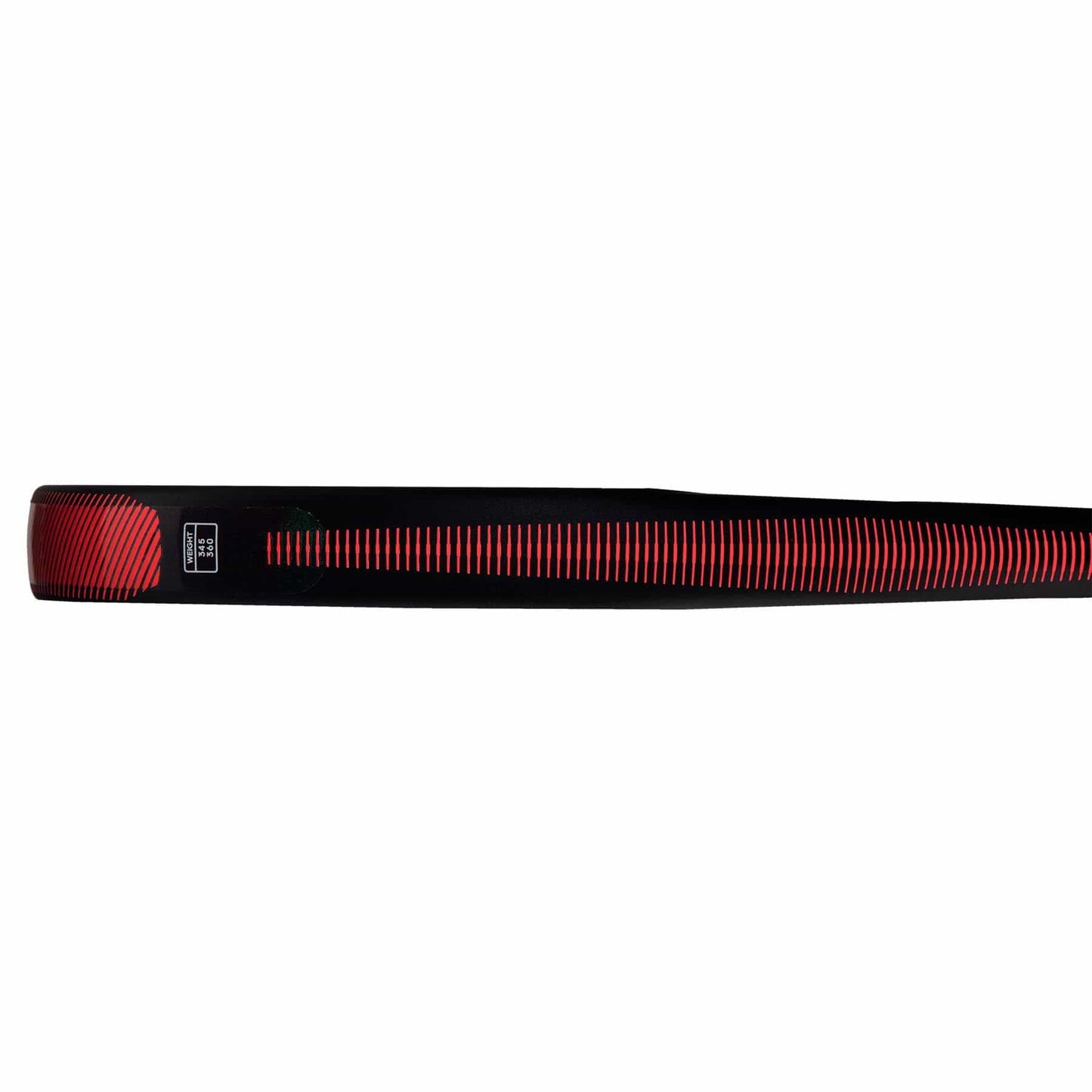 A black and red electronic hair straightener with a slim side profile and digital display—matching the sleek design of the adidas ADIDAS RX Series Light Padel Racket.
