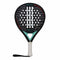 The adidas Drive Light 3.3 Padel Racket sports a sleek black design with white holes, teal accents, a white grip, and wrist strap. "DRIVE LIGHT" decorates the top, making it ideal for beginner-friendly play.