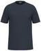 The HEAD Simple Men's Padel T-Shirt in navy features a plain, short-sleeved design with a round neckline, crafted from polyester interlock and shown on a white background.