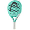A turquoise HEAD Gravity Team Light 2024 Padel Racket with black perforations, white accents, and a white handle. The HEAD logo and "Gravity" branding are on the face. Ideal for intermediate players seeking the lightest option in the range.