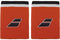 The Babolat Terry Jumbo Wristbands in Cherry Tomato, featuring black and white stripes and a bold logo, are perfect for absorbing sweat during intense matches.